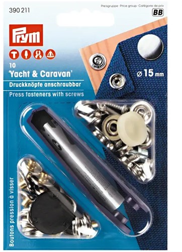 Prym Druckknöpfe ohne Nähen Anschraubbar Silber 15mm