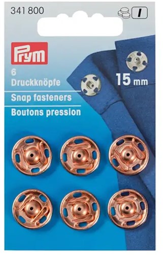 Prym Druckknopf zum Annähen Roségold 15mm