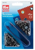 Prym Ösen mit Scheiben Altes Eisen 5 mm