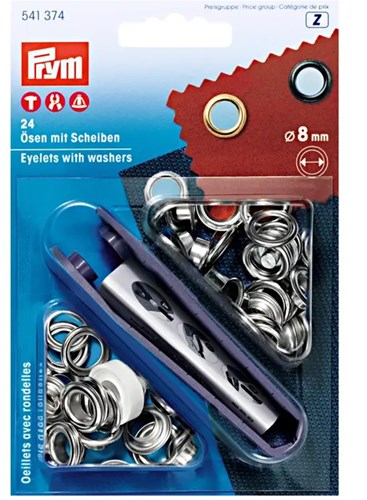 Prym Ösen mit Scheiben Silber 8 mm