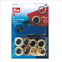 Prym Ösen mit Scheiben Gold 14 mm