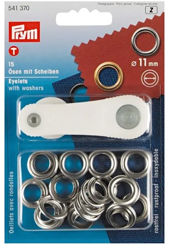 Prym Ösen mit Scheiben Silber 11 mm