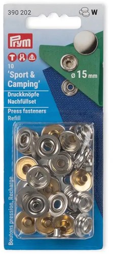 Prym Nachfüll- Druckknöpfe ohne Nähen Silber 15mm