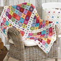Häkelanleitung Stylecraft Life DK No. F075 Decke und Kissen