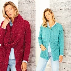 Strickanleitung Stylecraft Life DK No. F079 Jacken und Loopschal