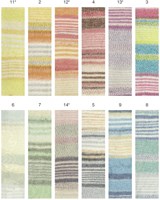 Lana Grossa Aruba 014 Raw White / Rose / Grey / Dark Grey / Subtle Green-3