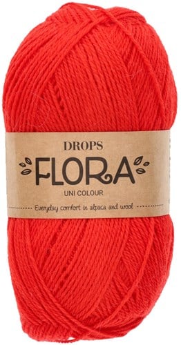 Drops Flora Uni Colour 33 Knallrot