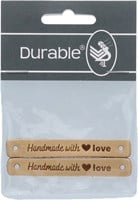 Durable Leder Label Handmade with Love (2 Stück) 001 Light Brown