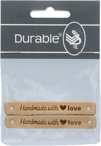 Durable Leder Label Handmade with Love (2 Stück) 001 Light Brown