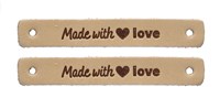 Durable Leder Label Made with Love (2 Stück) 001 Light Brown-2
