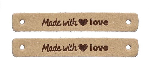 Durable Leder Label Made with Love (2 Stück) 001 Light Brown-2
