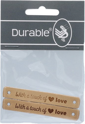 Durable Leder Label With a Touch of Love (2 Stück) 001 Light Brown