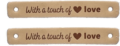 Durable Leder Label With a Touch of Love (2 Stück) 001 Light Brown-2