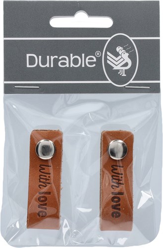 Durable Leder Label With Love (2 Stück) 004 Dark Brown