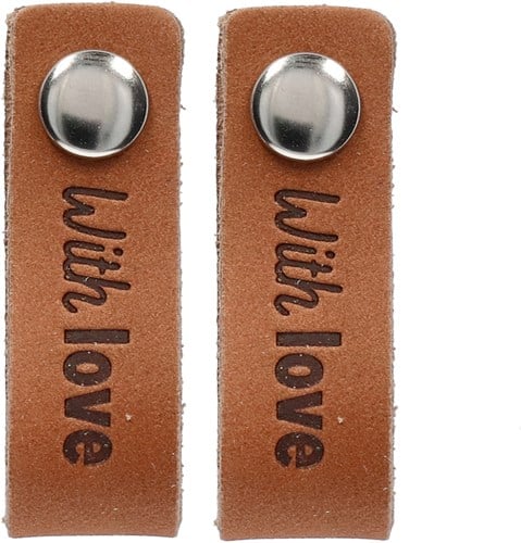Durable Leder Label With Love (2 Stück) 004 Dark Brown-2