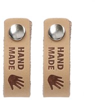 Durable Leder Label Handmade (2 Stück) 001 Light Brown-2