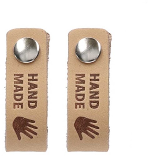 Durable Leder Label Handmade (2 Stück) 001 Light Brown-2