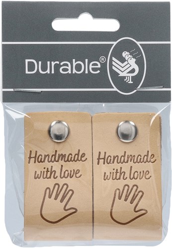 Durable Leder Label Handmade with Love (2 Stück) 001 Light Brown