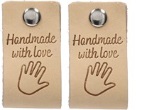 Durable Leder Label Handmade with Love (2 Stück) 001 Light Brown-2