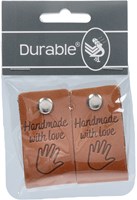Durable Leder Label Handmade with Love (2 Stück) 004 Dark Brown