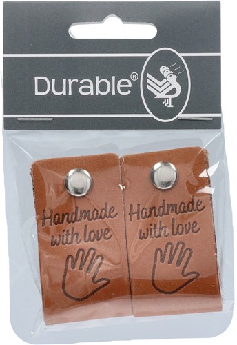 Durable Leder Label Handmade with Love (2 Stück) 004 Dark Brown