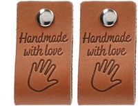 Durable Leder Label Handmade with Love (2 Stück) 004 Dark Brown-2