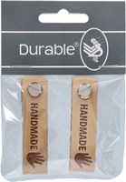 Durable Leder Label Handmade mit Schraube (2 Stück) 001 Light Brown