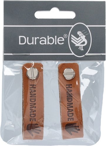 Durable Leder Label Handmade mit Schraube (2 Stück) 004 Dark Brown