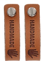 Durable Leder Label Handmade mit Schraube (2 Stück) 004 Dark Brown-2