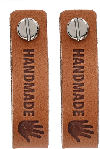 Durable Leder Label Handmade mit Schraube (2 Stück) 004 Dark Brown-2