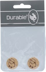 Durable Leder Label Sheep Rund (2 Stück) 001 Light Brown