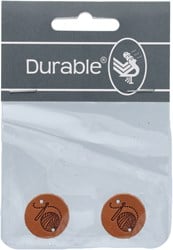 Durable Leder Label Crochet Rund (2 Stück)