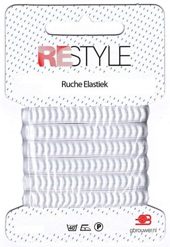 Restyle Rüschengummi 2m/10mm weiss