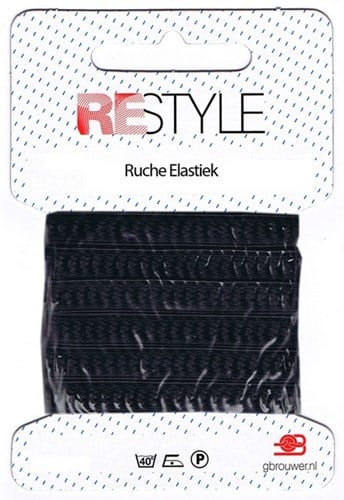 Restyle Rüschengummi 2m/10mm Schwarz