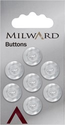 Milward Perlmutt Knopf Weiß Glänzend 13mm (7 Stück)