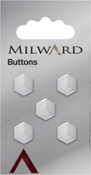Milward Perlmutt Knopf Hexagon Weiß