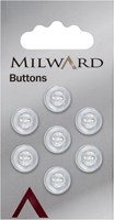 Milward Perlmutt Knopf mit Zusätzlichem Kreis Weiß 11mm (7 Stück)