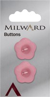 Milward Blumen Knopf Rosa 20mm (2 Stück)