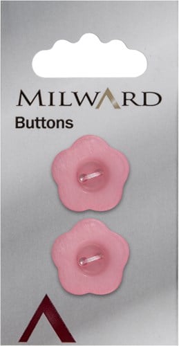 Milward Blumen Knopf Rosa 20mm (2 Stück)