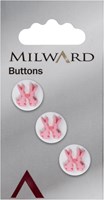 Milward Knopf mit Kaninchen Rosa 14mm (3 Stück)