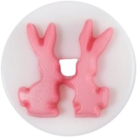 Milward Knopf mit Kaninchen Rosa 14mm (3 Stück)-2