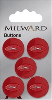 Milward Perlmutt Knopf Rot 19mm (5 Stück)