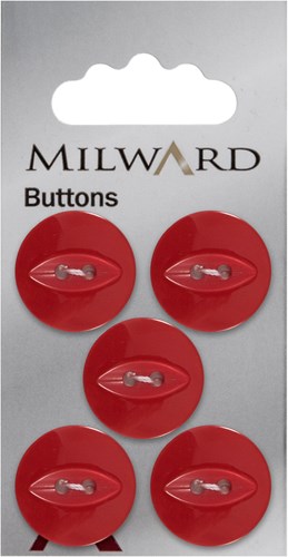 Milward Perlmutt Knopf Rot 19mm (5 Stück)