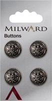 Milward Manschettenknopf Silber 15mm (4 Stück)