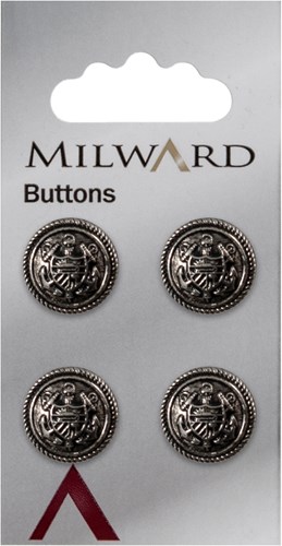 Milward Manschettenknopf Silber 15mm (4 Stück)
