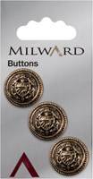 Milward Manschettenknopf Gold 19mm (3 Stück)
