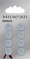 Milward Perlmutt Knopf Weißblau 11mm (8 Stück)