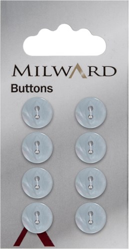 Milward Perlmutt Knopf Weißblau 11mm (8 Stück)