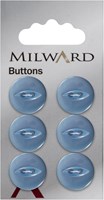 Milward Perlmutt Knopf blau 16mm (6 Stück)