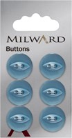 Milward Perlmutt Knopf Hellblau 16mm (6 Stück)